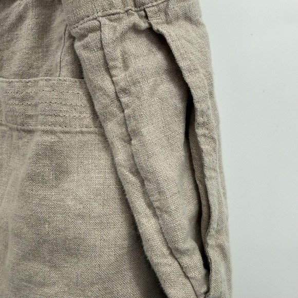 Pure Jill Pants Womens 2X Beige Linen Cropped Tapered Pull on Pockets Coastal - Picture 5 of 13